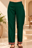 Set of 2: Emerald Green Cashmilon Kashmiri Embroidered Lace Phiran & Pant Set - Free Size