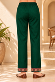 Emerald Green Cashmilon Kashmiri Embroidered Lace Pants With Pockets