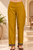 Set of 2: Zariya Sunehri Mustard Cashmilon Kashmiri Embroidered Lace Phiran & Pant Set - Free Size