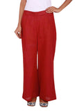 Bright Red Cotton Linen Palazzo Pants