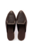 Tan Brown Cruelty Free Leather Slider Jutti- For Men