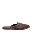 Tan Brown Cruelty Free Leather Slider Jutti- For Men