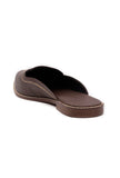 Tan Brown Cruelty Free Leather Slider Jutti- For Men