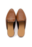 Caramel Brown Cruelty Free Leather Sliders Jutti- For Men