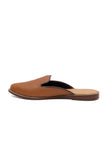 Caramel Brown Cruelty Free Leather Sliders Jutti- For Men