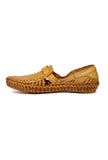 Beige Tan Pure Leather Loafers- For Men