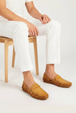 Beige Tan Pure Leather Loafers- For Men