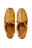 Fawn Brown Braided Pure Leather Kolhapuri Sandals- For Men