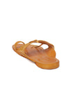 Samaksh Beige Pure Leather Kolhapuri Flats- For Men