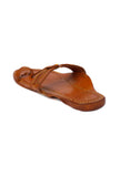 Adit Beige Pure Leather Kolhapuri Flats- For Men