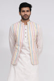 White Stripe Nehru Jacket