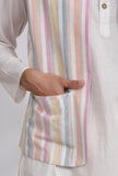 White Stripe Nehru Jacket