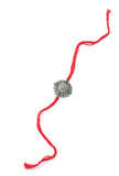 Floral Green Stone Handcrafted Rakhi