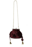 Plum Wine Velvet Sling Potli Bag