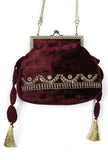 Plum Wine Velvet Sling Potli Bag