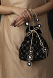 Black Velvet Potli Bag