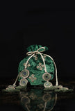 Bottle Green Velvet Potli Bag