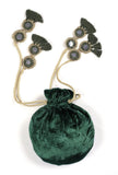 Bottle Green Velvet Potli Bag