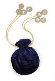 Royal Blue Velvet Potli Bag