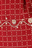 Scarlet Red Block Print Cotton Potli Bag