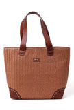 Tortilla Rafia Weave Brown Tote Bag