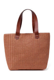 Tortilla Rafia Weave Brown Tote Bag