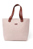 Daisy White Raffia Weave Tote Bag