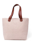 Daisy White Raffia Weave Tote Bag