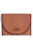 Cocoa Brown Raffia Weave Pouch Bag