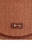 Cocoa Brown Raffia Weave Pouch Bag