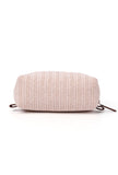 Frost White Sleek Rafia Weave Pouch Bag