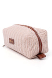 Frost White Sleek Rafia Weave Pouch Bag