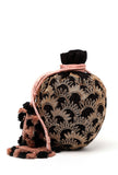 Black Dupion Silk Potli with Pink Strings
