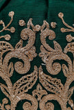 Bottle Green Dupion Silk Potli with Beige Strings