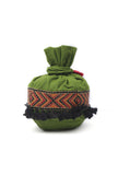 Green Cotton Mirror Tassels Potli