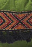 Green Cotton Mirror Tassels Potli