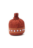 Rust Red Cotton Mirror Tassels Potli