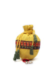 Tuscan Yellow Cotton Mirror Tassels Potli