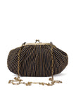 Saira Black Embellished Clutch Bag