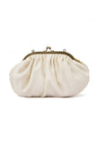 White and Golden Embellished Clutch Bag