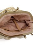 White and Golden Embellished Clutch Bag