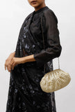 Kiya White-Golden Embellished Clutch Bag