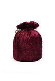 Dark Maroon Velvet Tila Embroidery Potli