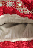 Red Velvet Tila Embroidery Potli