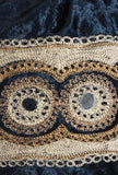 Dark Blue Velvet Tila Embroidery Potli
