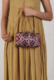 Aza Purple & Multi Patola Print Rectangular Box Clutch