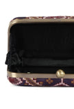 Aza Purple & Multi Patola Print Rectangular Box Clutch