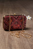Bella Maroon & Multi Patola Print Rectangular Box Clutch