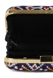 Leela Blue & Multi Patola Print Square Box Clutch
