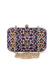 Sitara Blue & Multi Patola Print Rectangular Box Clutch